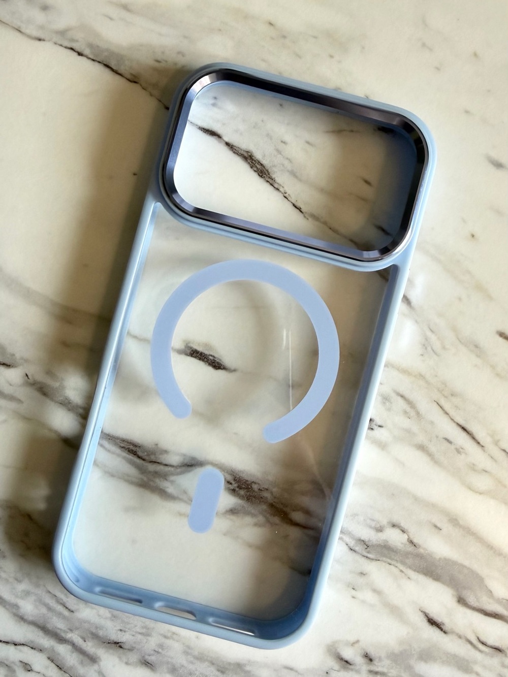 iPhone 17 Pro Max Clear Light Blue MagSafe-Compatible Phone Case